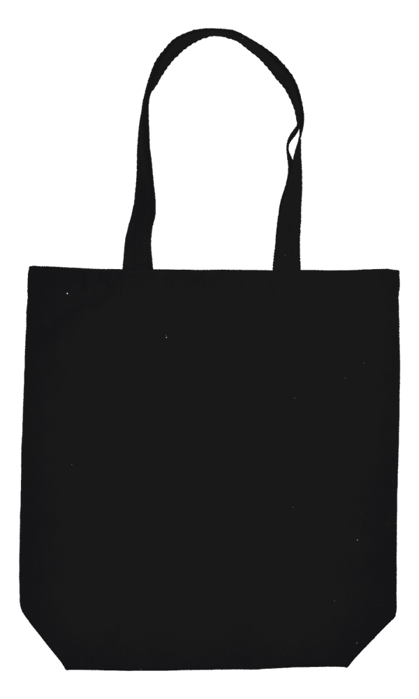 Cotton bag with long handles and bottom gusset - GOTS