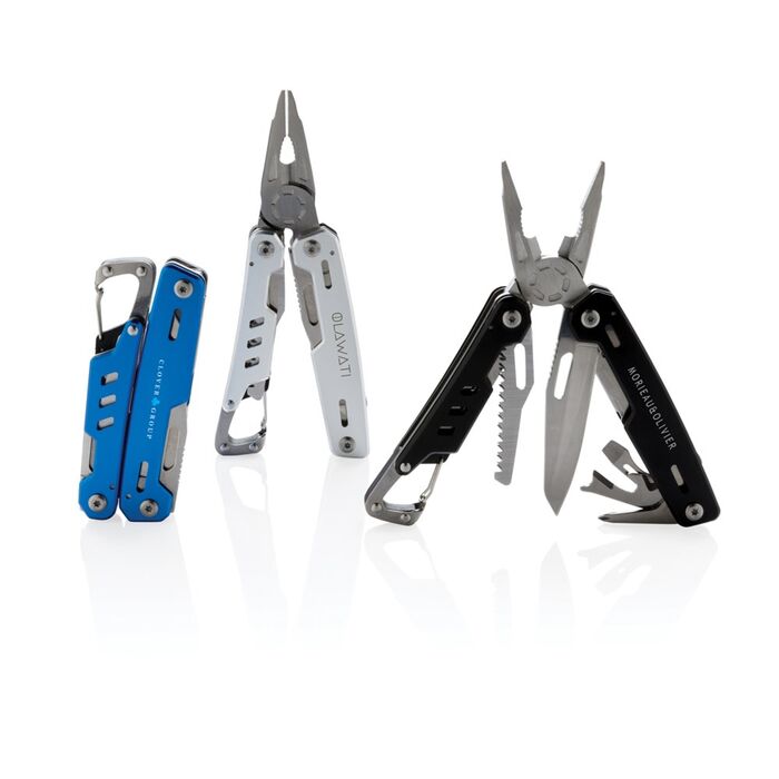 Solid multitool with carabiner