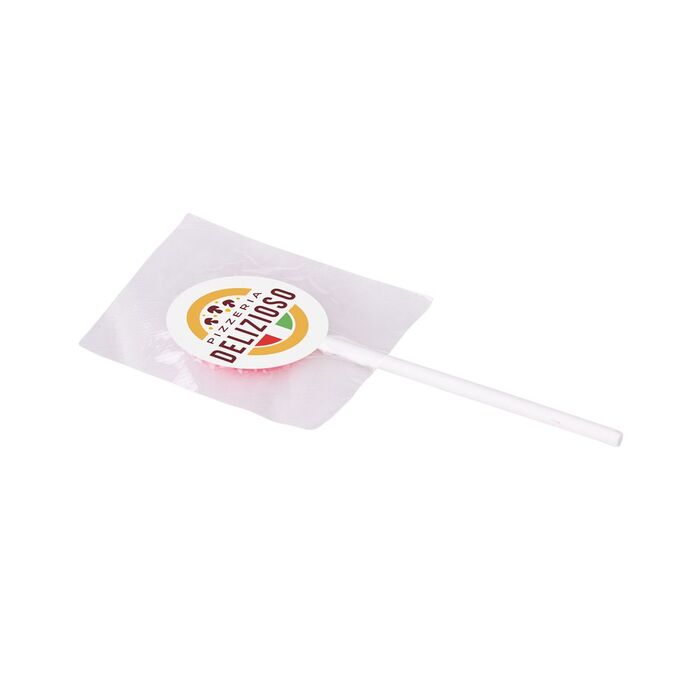 Lollipop with sticker