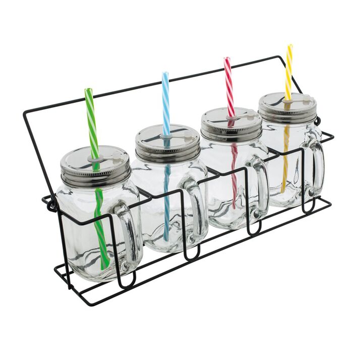 Set van 4 glazen met rietjes RETUMBLER-ARACUJA