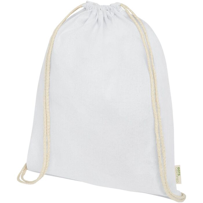 Orissa 140 g/m² GOTS organic cotton drawstring bag 5L