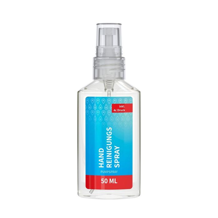 Spray de nettoyage des mains, 50 ml, Body Label (R-PET)