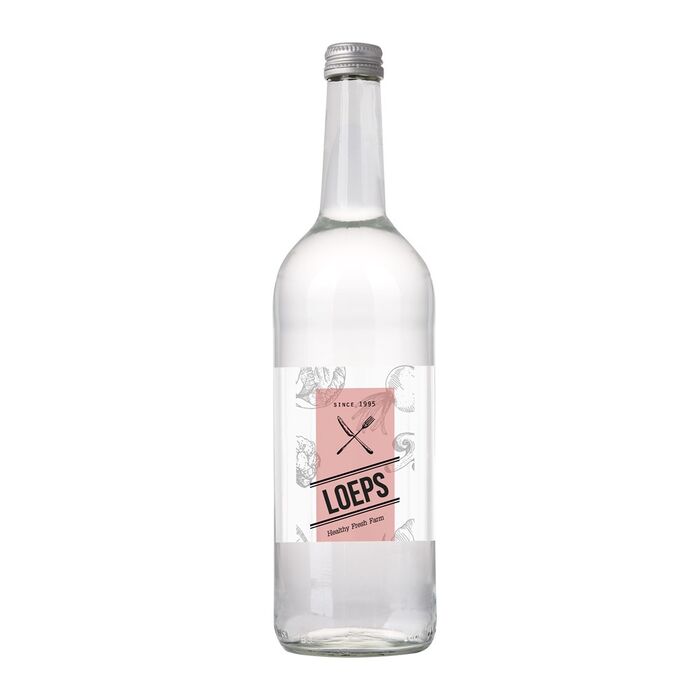 Glass bottle with 750 ml spring water