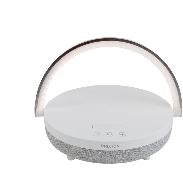 Enceinte Bluetooth® Prixton 4-en-1 10W avec lumière LED et base de chargement sans fil