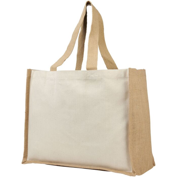 Varai 320 g/m² canvas and jute shopping tote bag 23L